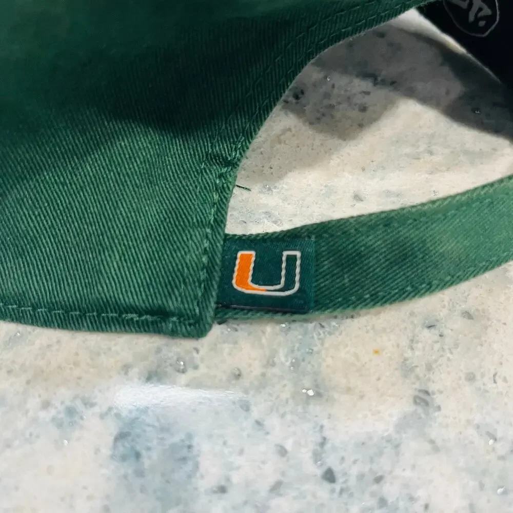 Miami Hurricanes 47 Brand Clean Up Hat Men's Green Adjustable U Baseball Cap
